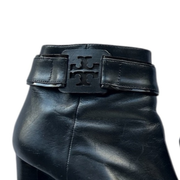 Tory Burch Barrick Black Leather Ankle Boots Platform Size 9 - Picture 4 of 8
